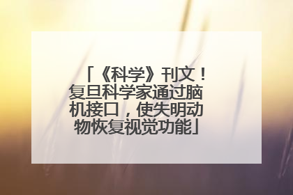 《科学》刊文！复旦科学家通过脑机接口，使失明动物恢复视觉功能