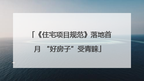 《住宅项目规范》落地首月 “好房子”受青睐
