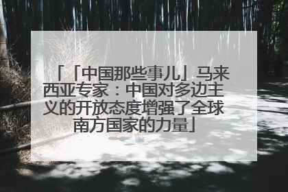 「中国那些事儿」马来西亚专家：中国对多边主义的开放态度增强了全球南方国家的力量