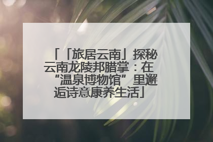 「旅居云南」探秘云南龙陵邦腊掌：在“温泉博物馆”里邂逅诗意康养生活