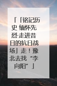 「铭记历史 缅怀先烈·走进昔日的抗日战场」走！豫北去找“李向阳”