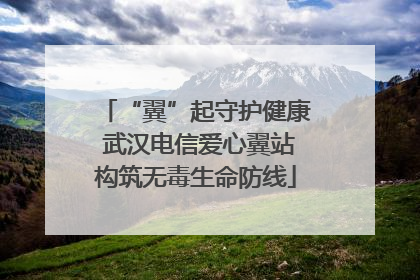 “翼”起守护健康 武汉电信爱心翼站构筑无毒生命防线