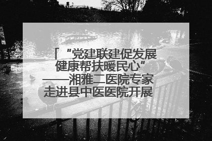 “党建联建促发展 健康帮扶暖民心”——湘雅二医院专家走进县中医医院开展健康帮扶活动