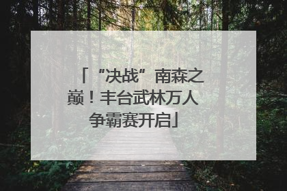 “决战”南森之巅！丰台武林万人争霸赛开启