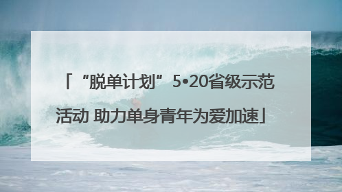 “脱单计划”5•20省级示范活动 助力单身青年为爱加速