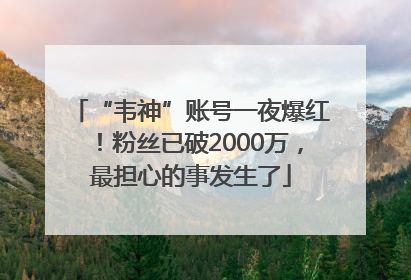 “韦神”账号一夜爆红！粉丝已破2000万，最担心的事发生了