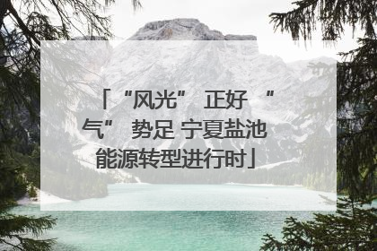 “风光” 正好 “气” 势足 宁夏盐池能源转型进行时
