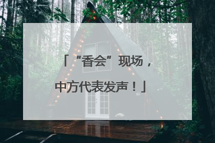 “香会”现场，中方代表发声！