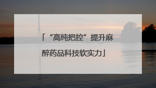 “高纯把控”提升麻醉药品科技软实力