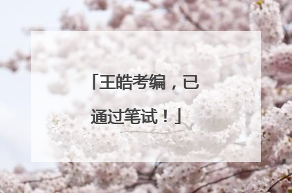 王皓考编，已通过笔试！