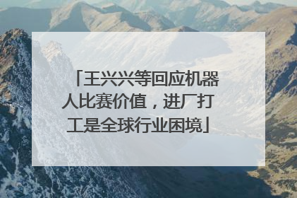 王兴兴等回应机器人比赛价值，进厂打工是全球行业困境