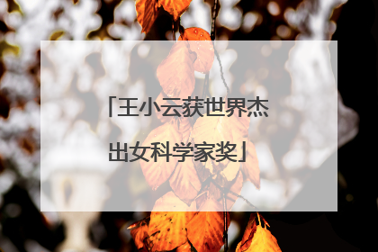 王小云获世界杰出女科学家奖