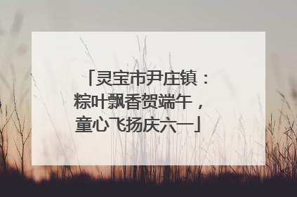 灵宝市尹庄镇：粽叶飘香贺端午，童心飞扬庆六一