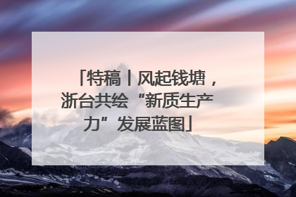 特稿丨风起钱塘，浙台共绘“新质生产力”发展蓝图