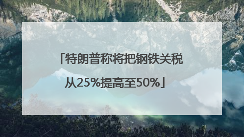 特朗普称将把钢铁关税从25%提高至50%