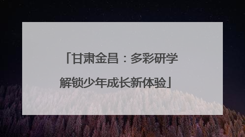 甘肃金昌：多彩研学解锁少年成长新体验