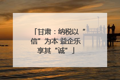 甘肃：纳税以“信”为本 益企乐享其“诚”