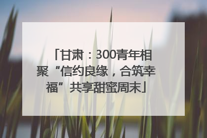 甘肃：300青年相聚“信约良缘，合筑幸福”共享甜蜜周末