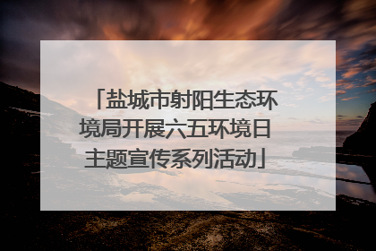 盐城市射阳生态环境局开展六五环境日主题宣传系列活动