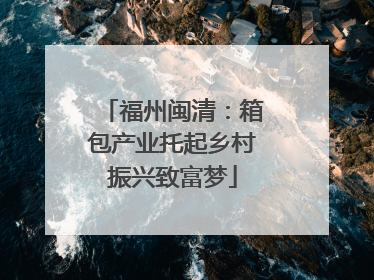 福州闽清：箱包产业托起乡村振兴致富梦