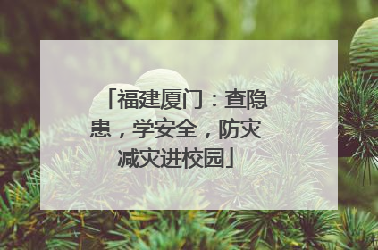 福建厦门：查隐患，学安全，防灾减灾进校园