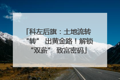 科左后旗：土地流转 “转” 出黄金路！解锁 “双薪” 致富密码