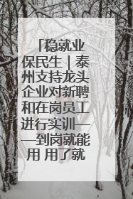 稳就业 保民生｜泰州支持龙头企业对新聘和在岗员工进行实训——到岗就能用 用了就见效