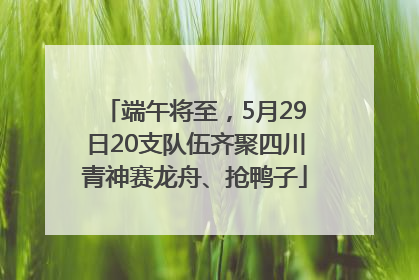 端午将至，5月29日20支队伍齐聚四川青神赛龙舟、抢鸭子