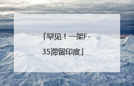 罕见！一架F-35滞留印度