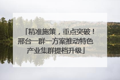 精准施策，重点突破！邢台一群一方案推动特色产业集群提档升级