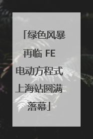 绿色风暴再临 FE电动方程式上海站圆满落幕