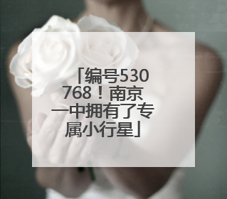 编号530768！南京一中拥有了专属小行星