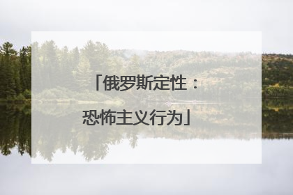 俄罗斯定性：恐怖主义行为
