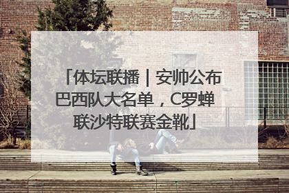 体坛联播｜安帅公布巴西队大名单，C罗蝉联沙特联赛金靴