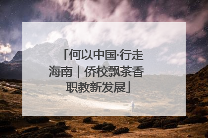 何以中国·行走海南｜侨校飘茶香 职教新发展
