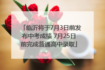 临沂将于7月3日前发布中考成绩 7月25日前完成普通高中录取