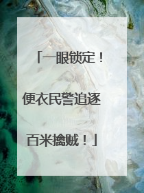 一眼锁定！便衣民警追逐百米擒贼！