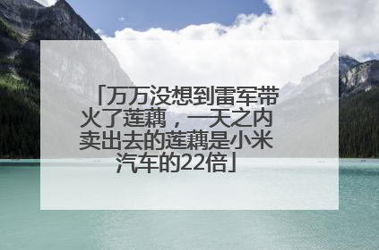 万万没想到雷军带火了莲藕，一天之内卖出去的莲藕是小米汽车的22倍