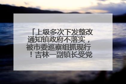 上级多次下发整改通知镇政府不落实，被市委巡察组抓现行！吉林一副镇长受党内警告处分