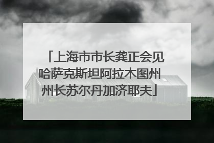 上海市市长龚正会见哈萨克斯坦阿拉木图州州长苏尔丹加济耶夫
