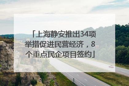 上海静安推出34项举措促进民营经济，8个重点民企项目签约