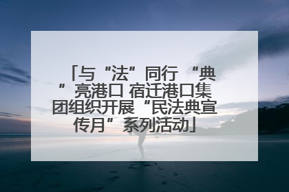 与“法”同行 “典”亮港口 宿迁港口集团组织开展“民法典宣传月”系列活动