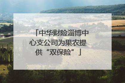 中华财险淄博中心支公司为果农提供“双保险”
