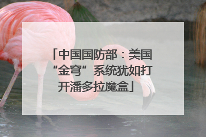 中国国防部：美国“金穹”系统犹如打开潘多拉魔盒