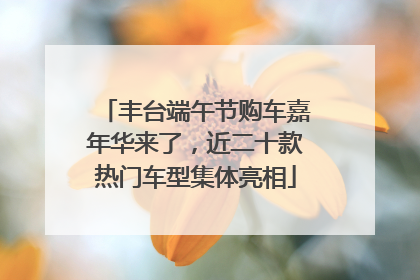 丰台端午节购车嘉年华来了，近二十款热门车型集体亮相