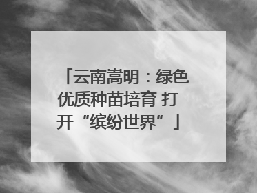 云南嵩明：绿色优质种苗培育 打开“缤纷世界”