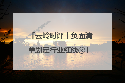 云岭时评丨负面清单划定行业红线③