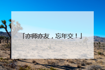 亦师亦友，忘年交！