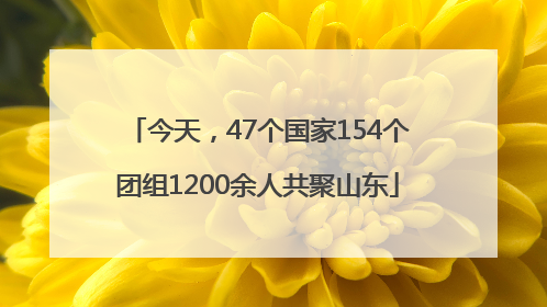 今天，47个国家154个团组1200余人共聚山东