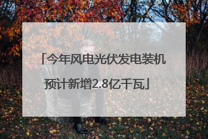 今年风电光伏发电装机预计新增2.8亿千瓦